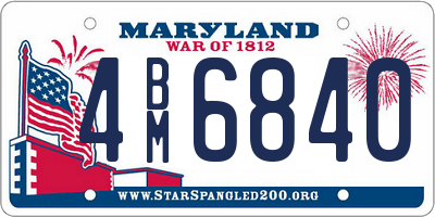 MD license plate 4BM6840