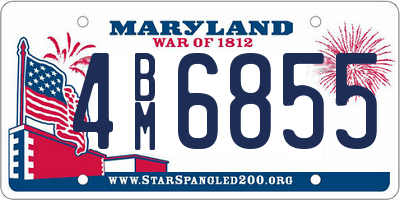 MD license plate 4BM6855