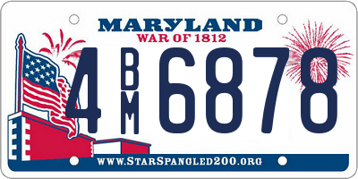 MD license plate 4BM6878