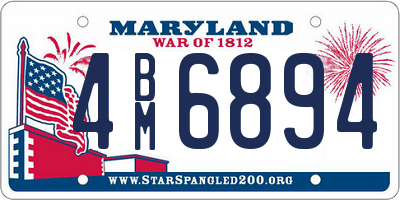 MD license plate 4BM6894