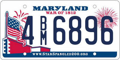 MD license plate 4BM6896