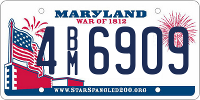 MD license plate 4BM6909
