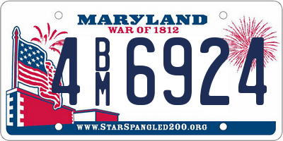 MD license plate 4BM6924
