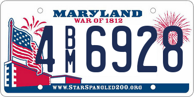 MD license plate 4BM6928