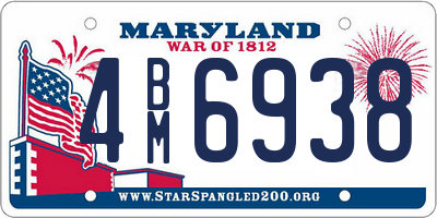 MD license plate 4BM6938