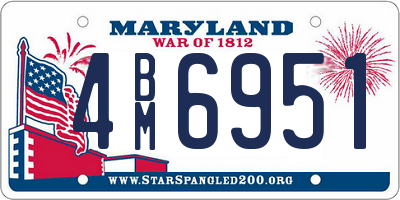 MD license plate 4BM6951