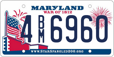 MD license plate 4BM6960