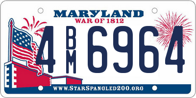 MD license plate 4BM6964