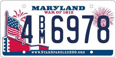 MD license plate 4BM6978