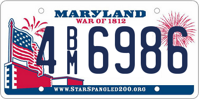 MD license plate 4BM6986