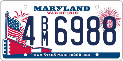 MD license plate 4BM6988