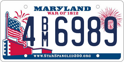 MD license plate 4BM6989