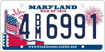 MD license plate 4BM6991