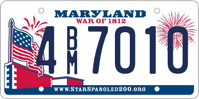 MD license plate 4BM7010