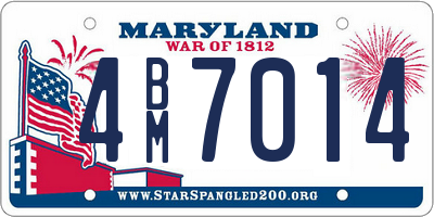 MD license plate 4BM7014