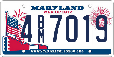 MD license plate 4BM7019
