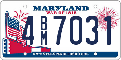 MD license plate 4BM7031