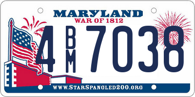 MD license plate 4BM7038