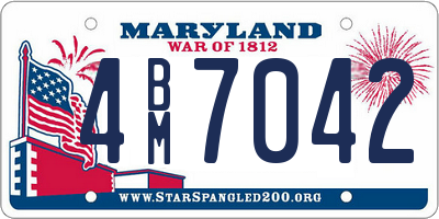 MD license plate 4BM7042