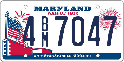 MD license plate 4BM7047