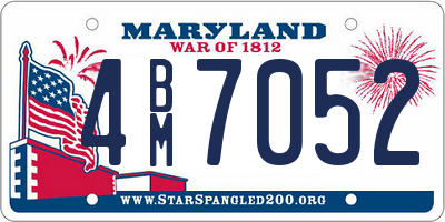MD license plate 4BM7052