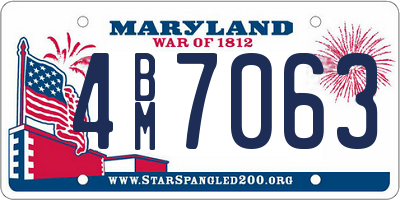 MD license plate 4BM7063