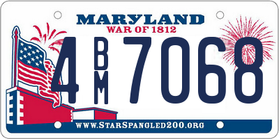 MD license plate 4BM7068