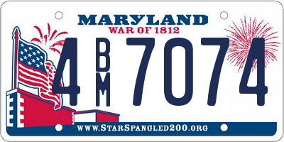 MD license plate 4BM7074