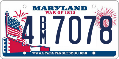 MD license plate 4BM7078