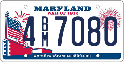 MD license plate 4BM7080
