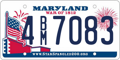 MD license plate 4BM7083