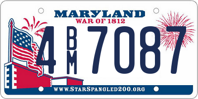 MD license plate 4BM7087