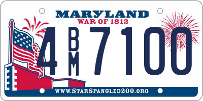 MD license plate 4BM7100
