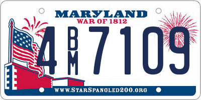 MD license plate 4BM7109