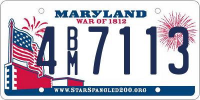 MD license plate 4BM7113