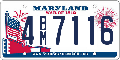 MD license plate 4BM7116