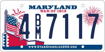 MD license plate 4BM7117