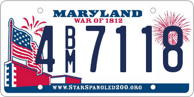MD license plate 4BM7118
