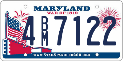 MD license plate 4BM7122