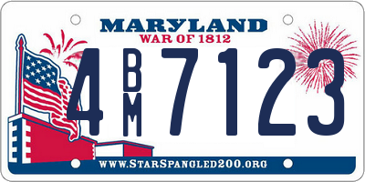 MD license plate 4BM7123