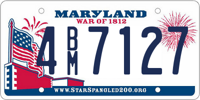 MD license plate 4BM7127