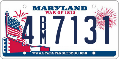 MD license plate 4BM7131