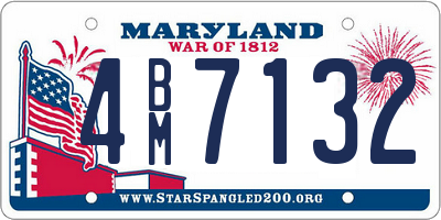 MD license plate 4BM7132