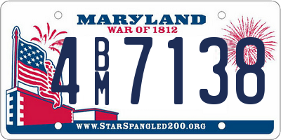 MD license plate 4BM7138