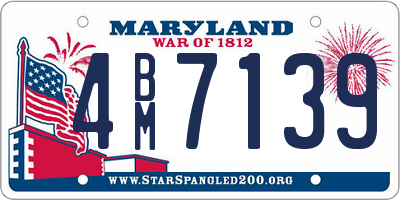 MD license plate 4BM7139