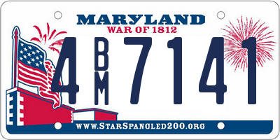 MD license plate 4BM7141