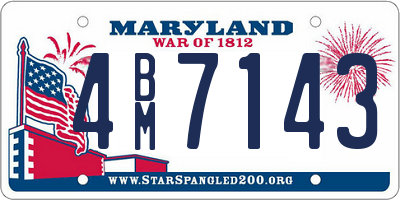 MD license plate 4BM7143
