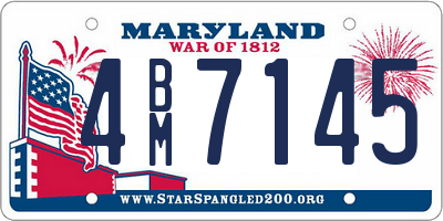 MD license plate 4BM7145