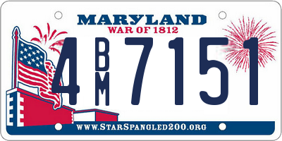 MD license plate 4BM7151