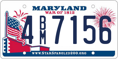 MD license plate 4BM7156